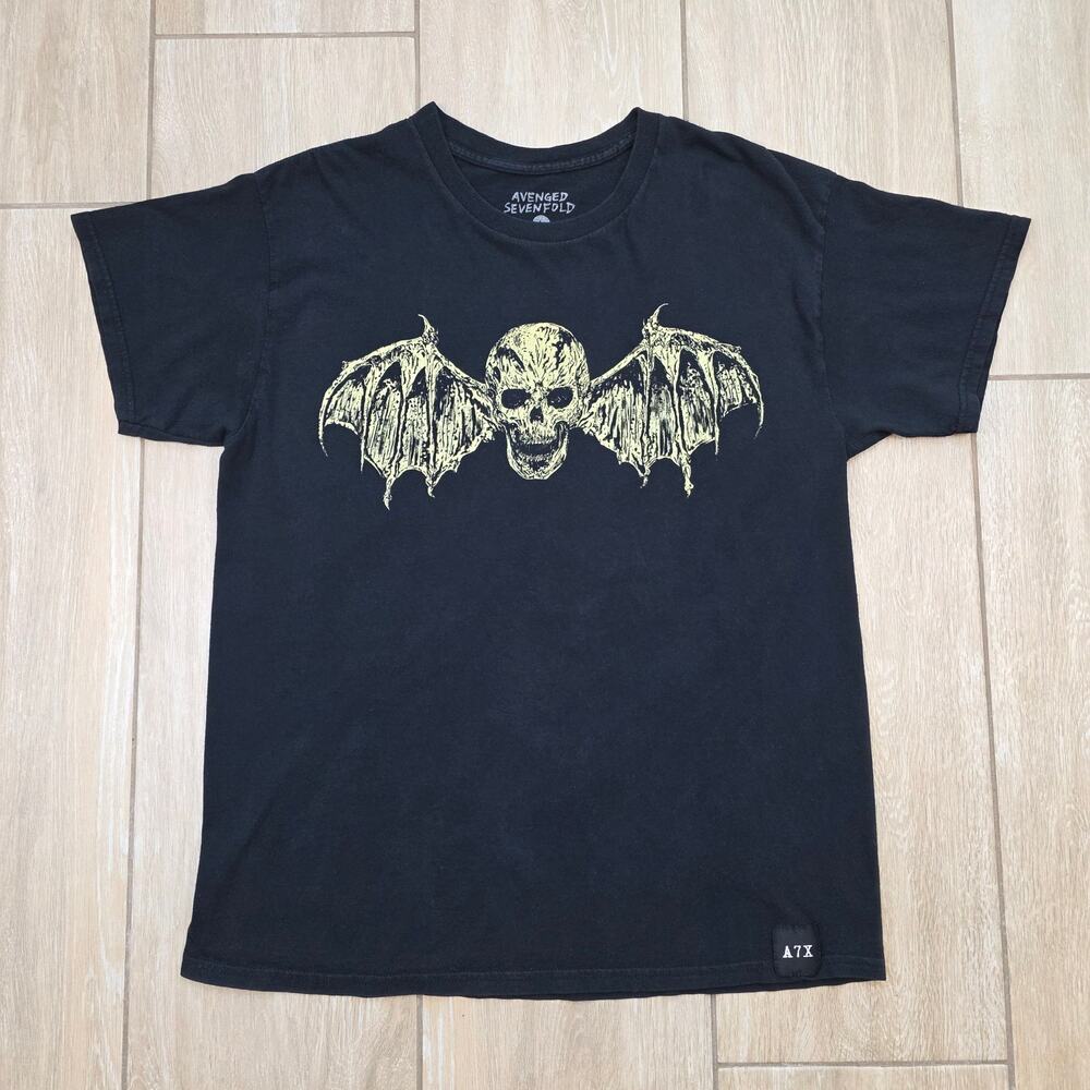 Avenged Sevenfold 2023 North American Tour Band T Shirt Mens L Deathbat Black